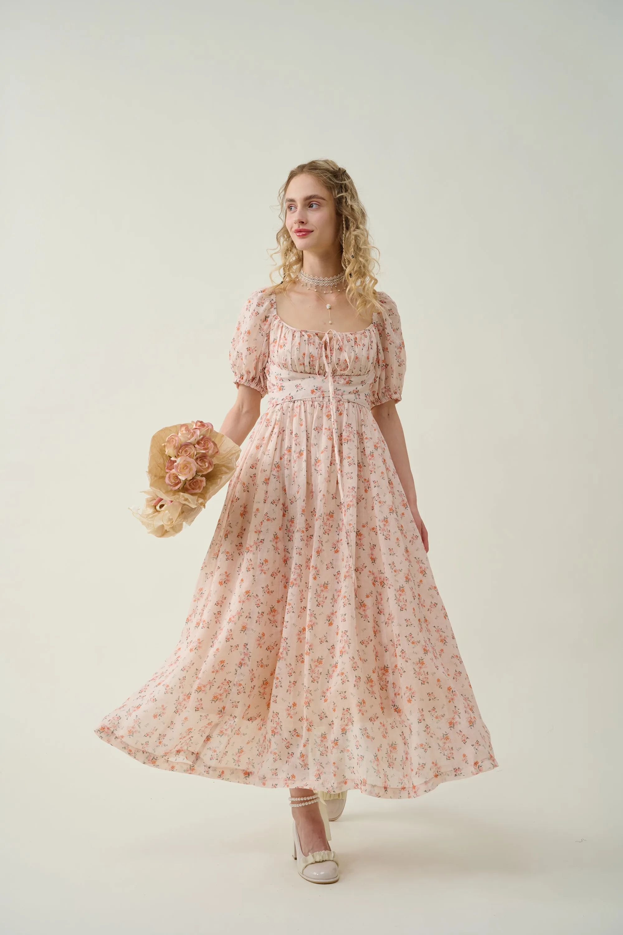 Alice 19 | Floral linen dress