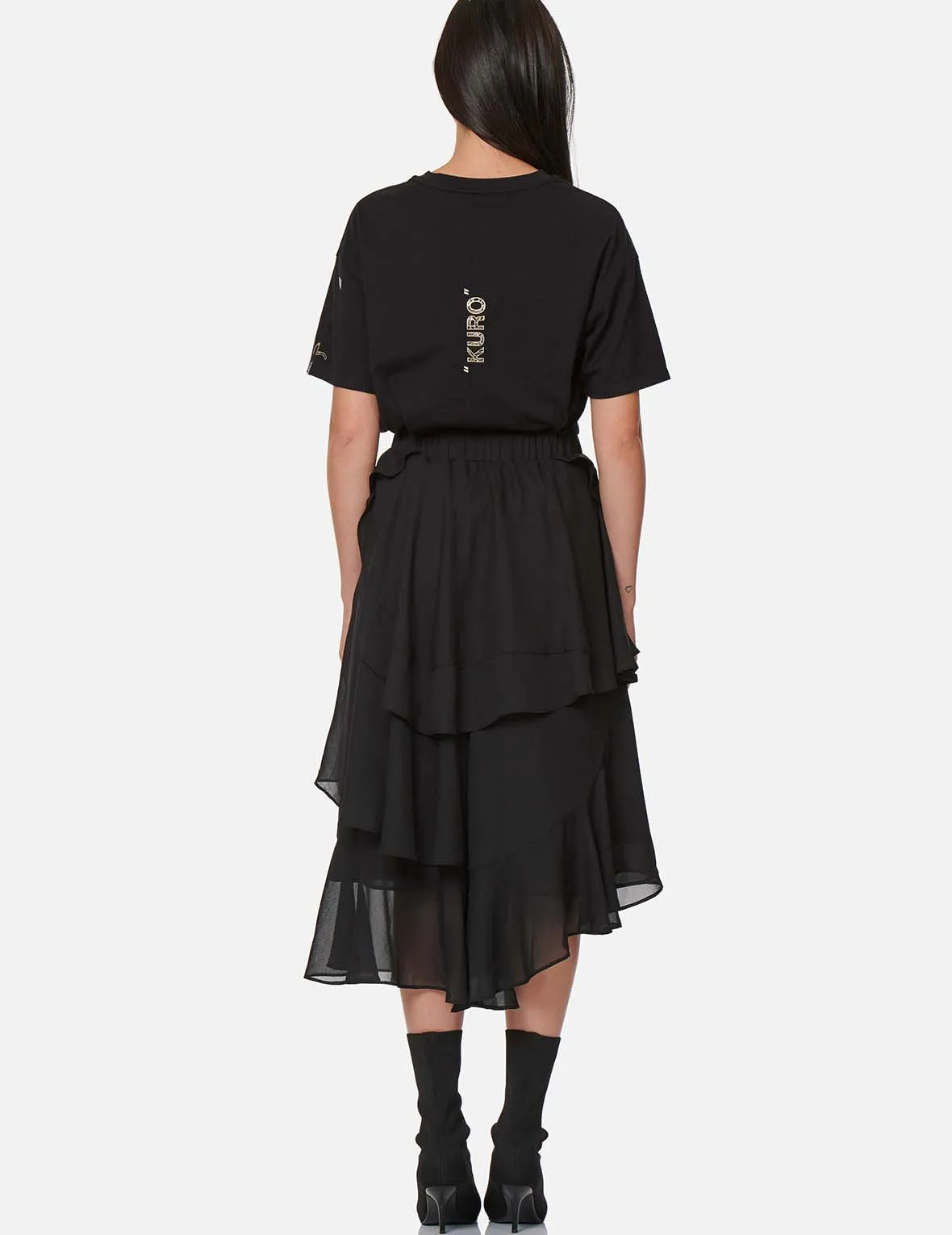Asymmetric Layered Skirt