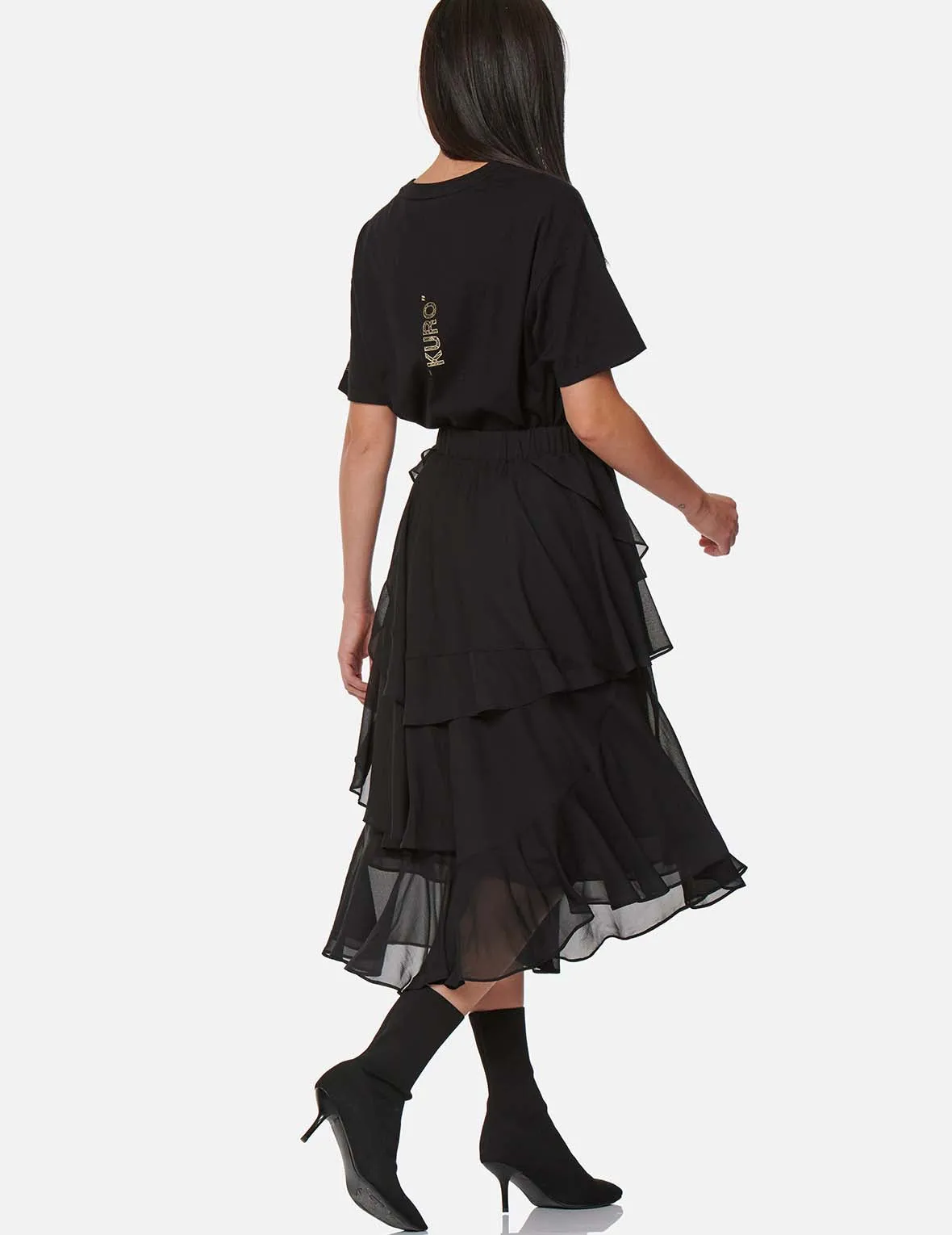 Asymmetric Layered Skirt