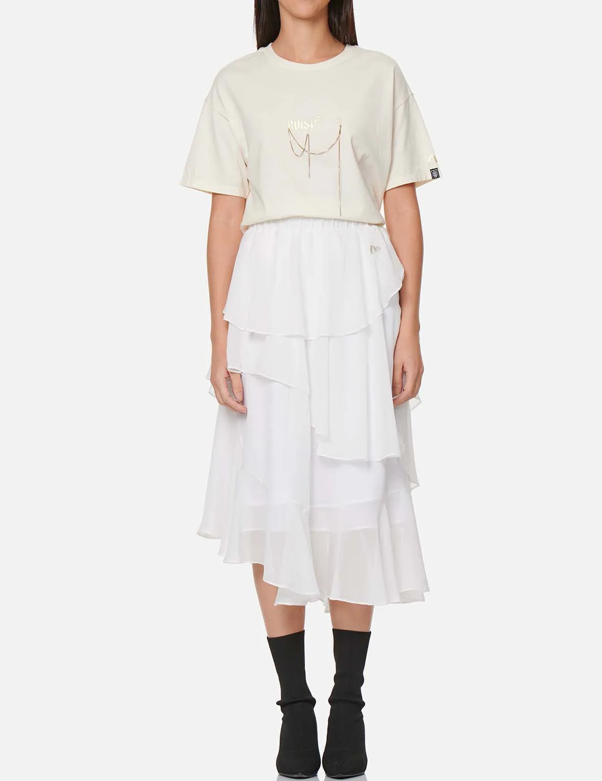 Asymmetric Layered Skirt