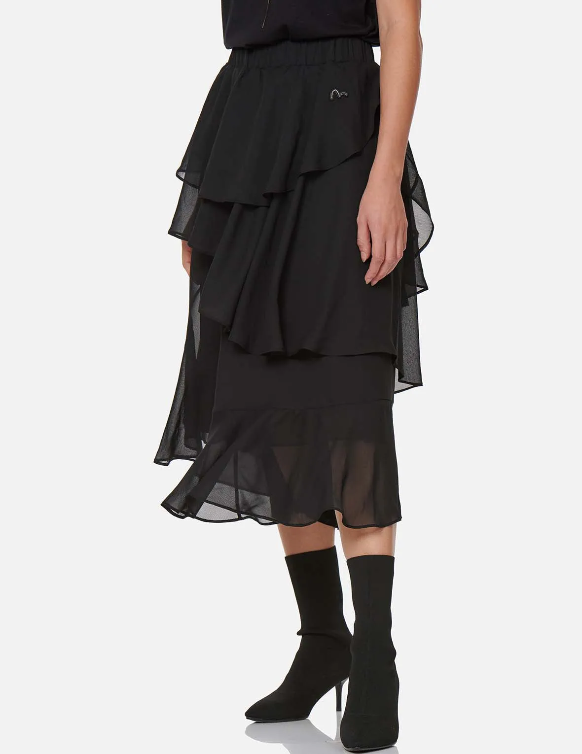 Asymmetric Layered Skirt