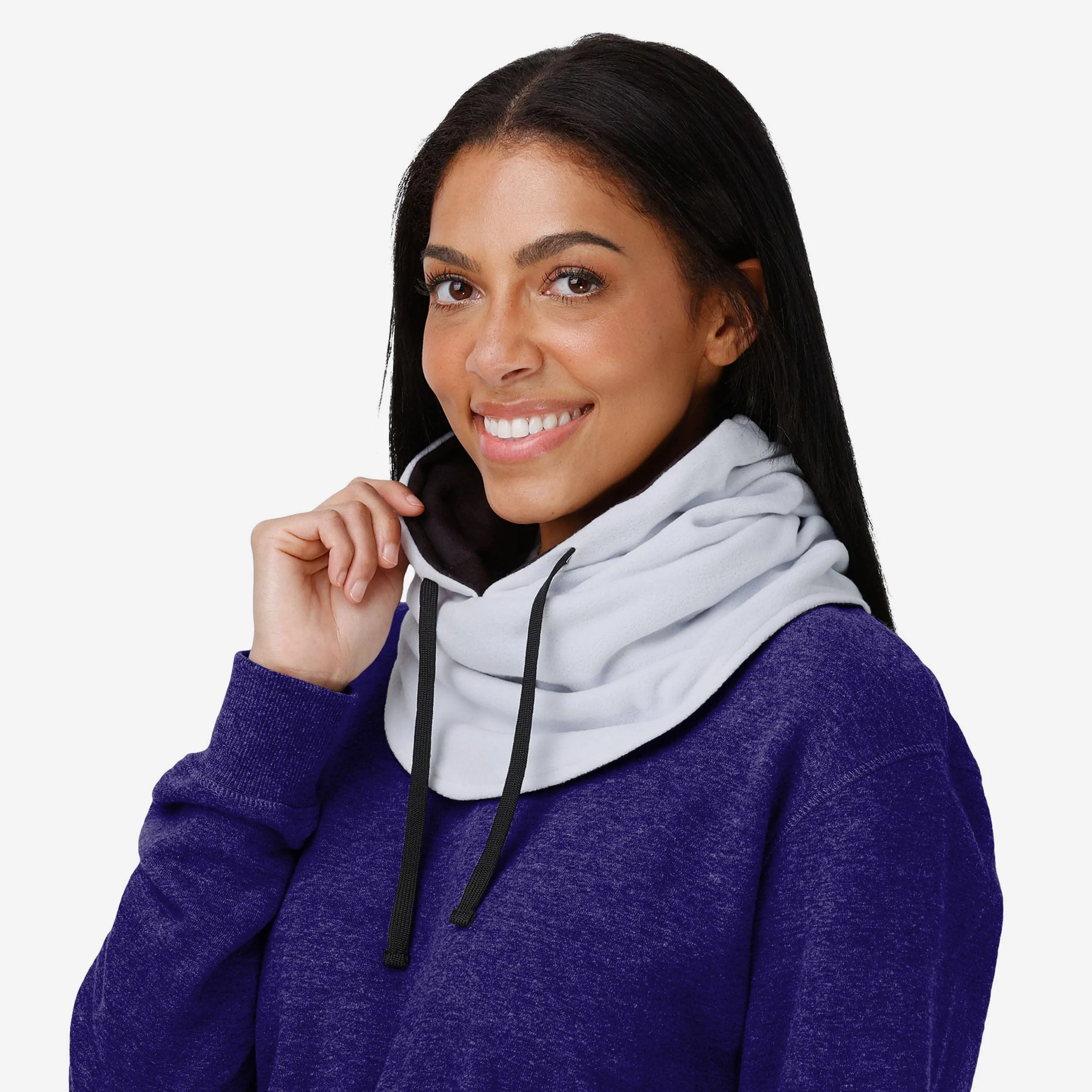 Baltimore Ravens White Drawstring Hooded Gaiter