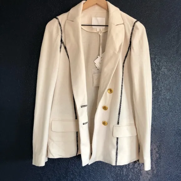 Base Mark Cream Wool Blazer Jacket