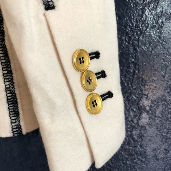 Base Mark Cream Wool Blazer Jacket