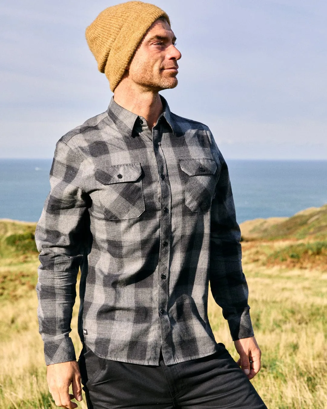 Bertie - Mens Check Shirt - Dark Grey