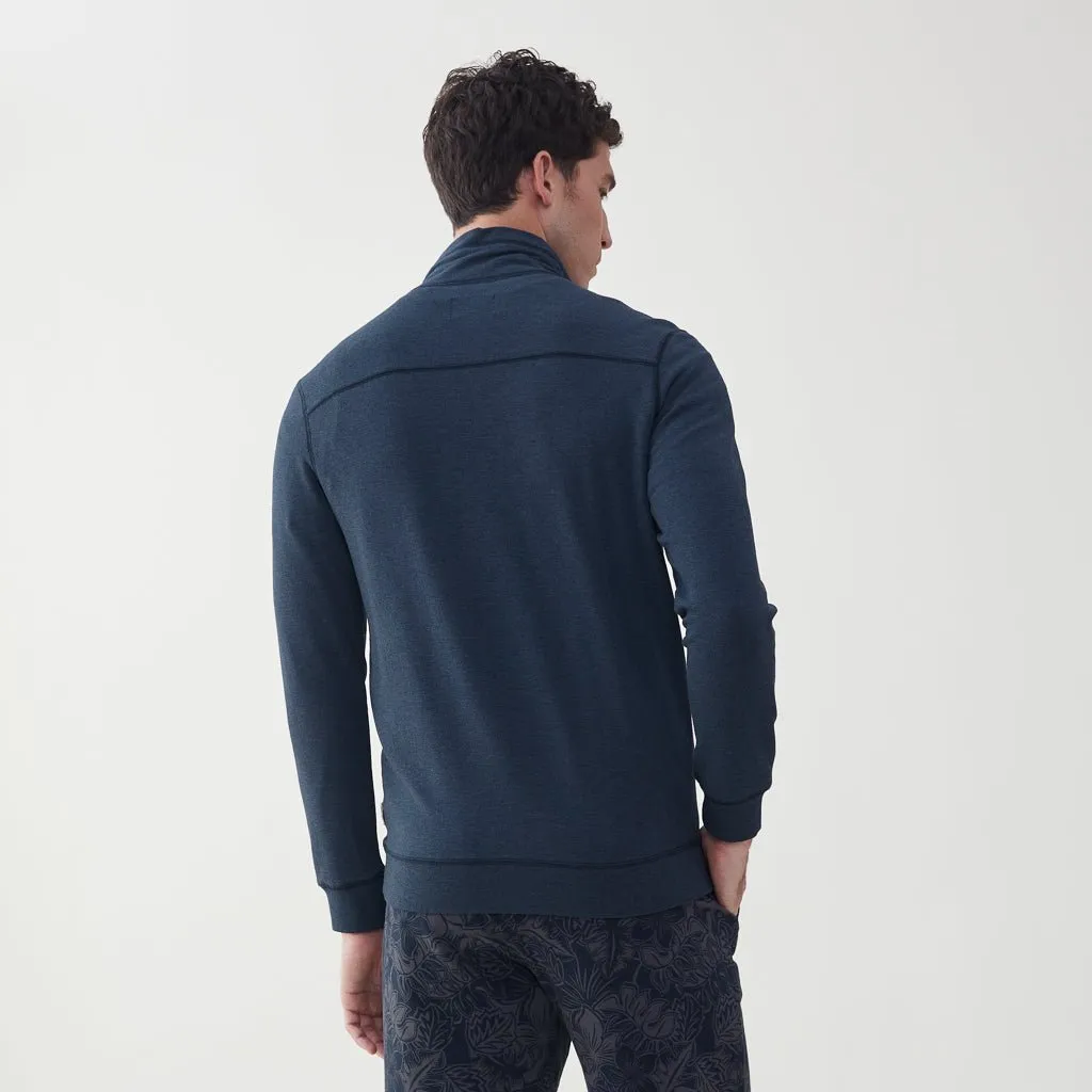 Bobby Brushback Fleece Quarter Zip - Navy Blazer Heather