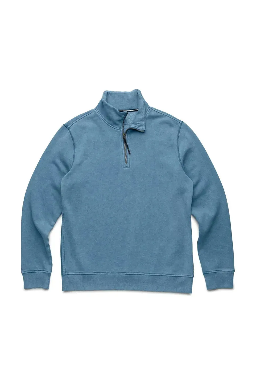 Bobby Heavy Wash Fleece Zip Mock - Copen Blue