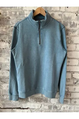 Bobby Heavy Wash Fleece Zip Mock - Copen Blue