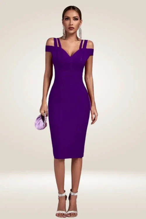 Body Contour Purple Bandage Dress