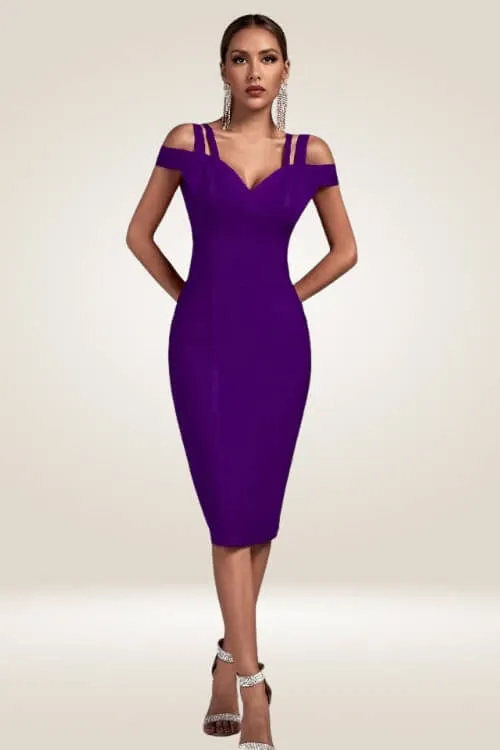 Body Contour Purple Bandage Dress