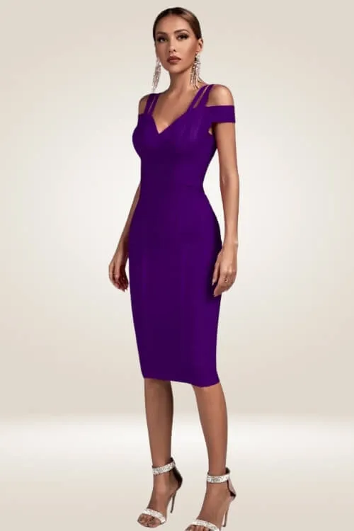 Body Contour Purple Bandage Dress