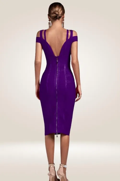 Body Contour Purple Bandage Dress