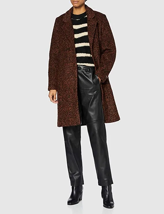 Brandy Brown Ladies Wool Blend Coat - Garcia