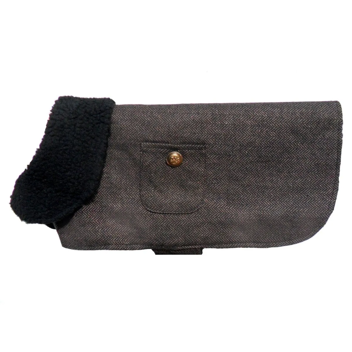 Brown Herringbone Dog Coat
