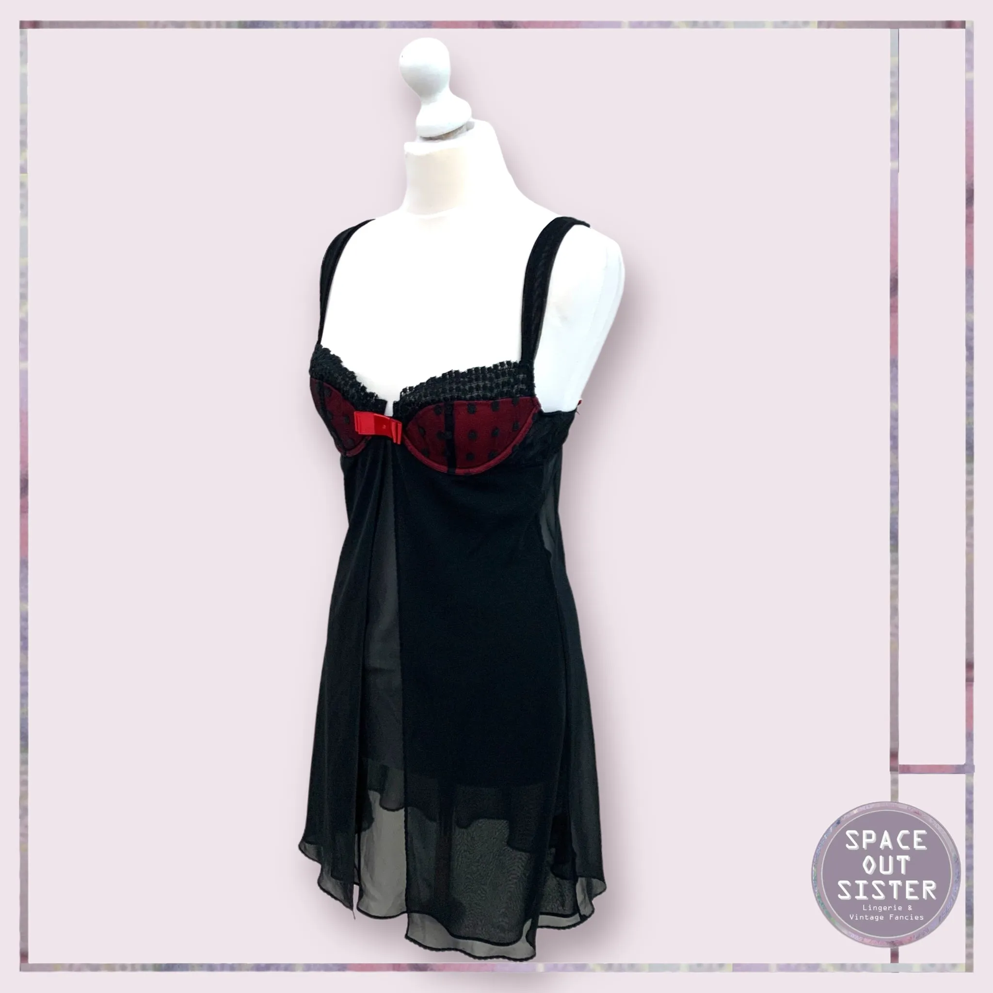 Burgundy & Black Layered Nightdress