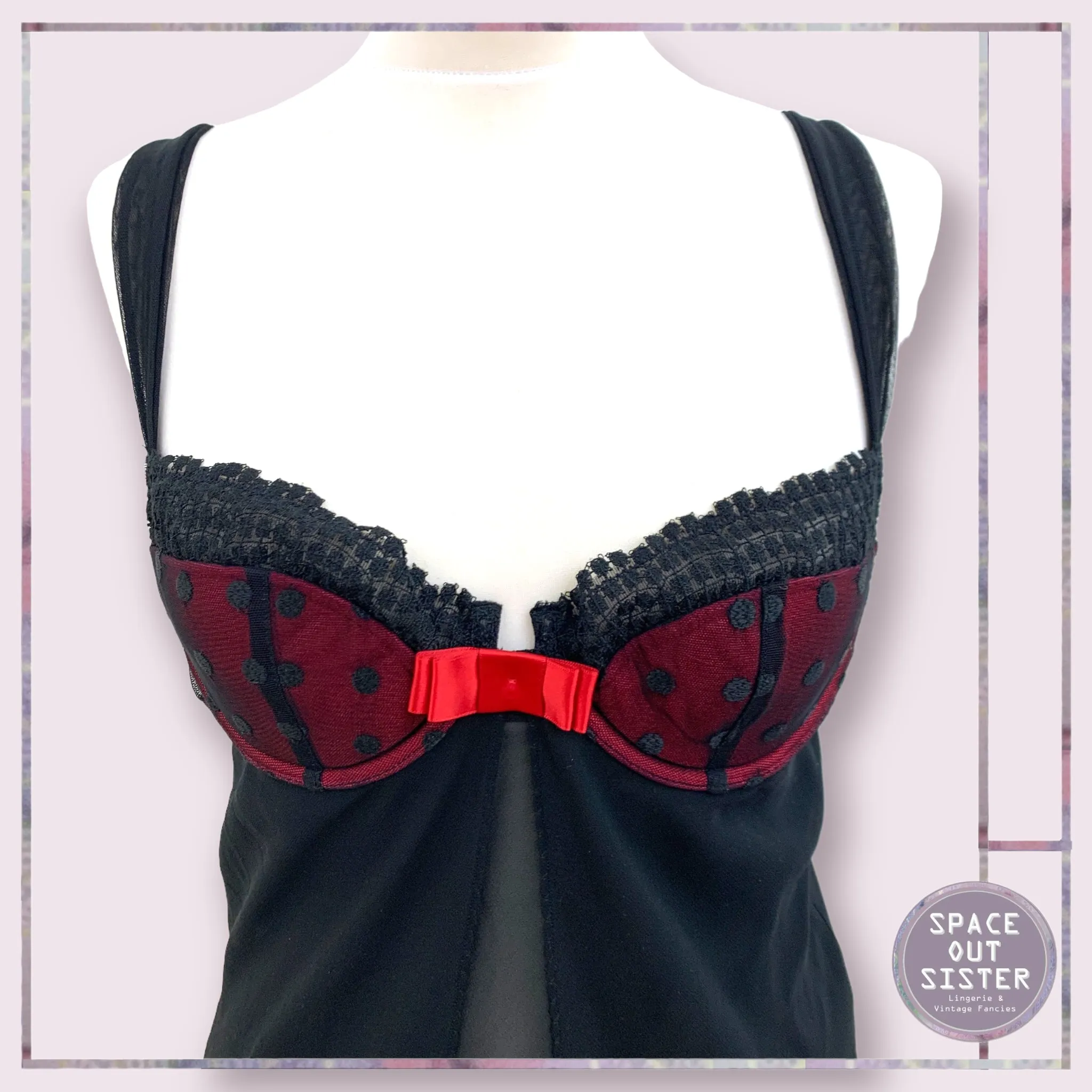 Burgundy & Black Layered Nightdress