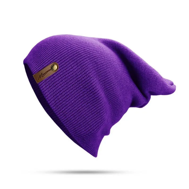 Casual Solid Color Knitted Beanie / Thick Warm Soft Hat - SF0523