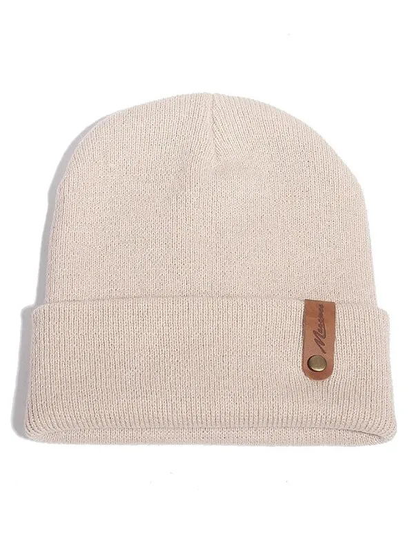 Casual Solid Color Knitted Beanie / Thick Warm Soft Hat - SF0523