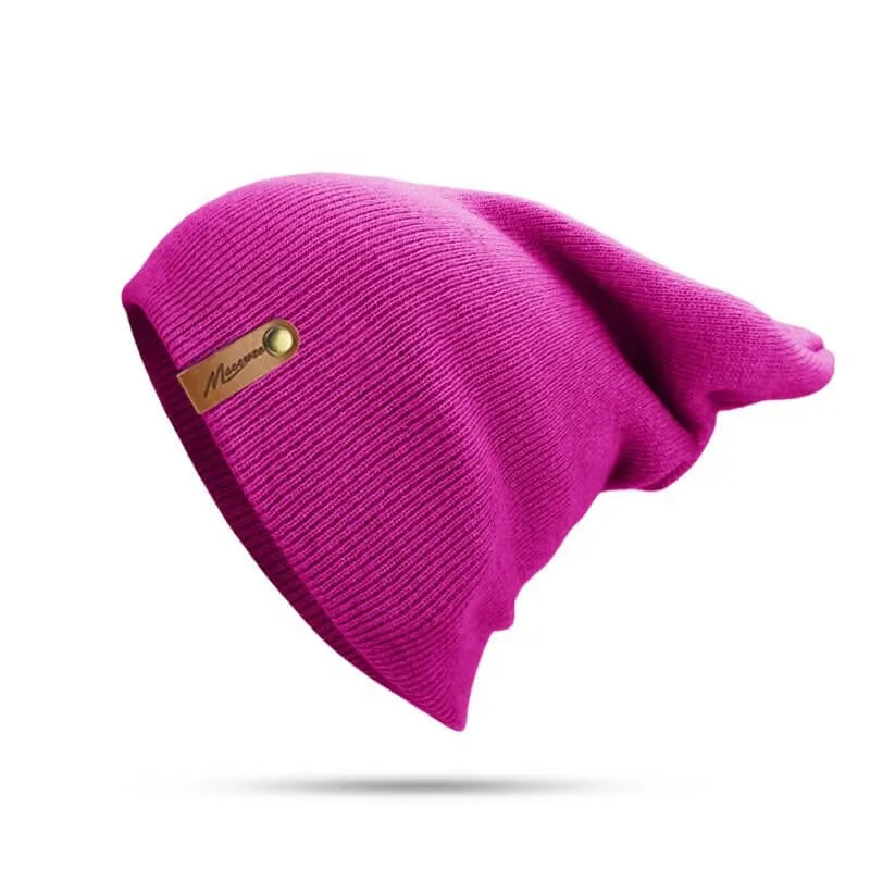Casual Solid Color Knitted Beanie / Thick Warm Soft Hat - SF0523