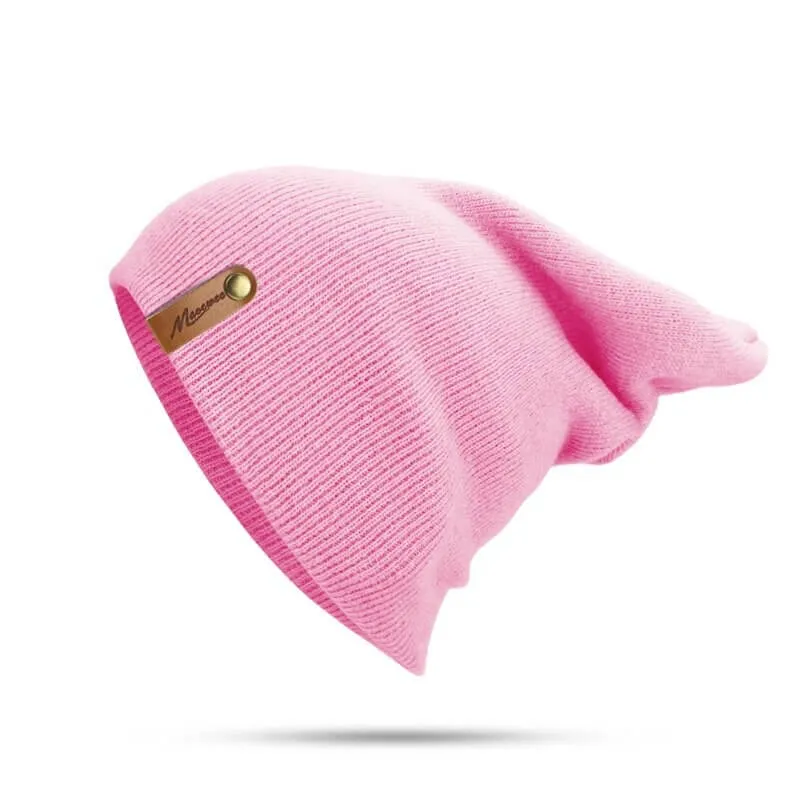Casual Solid Color Knitted Beanie / Thick Warm Soft Hat - SF0523