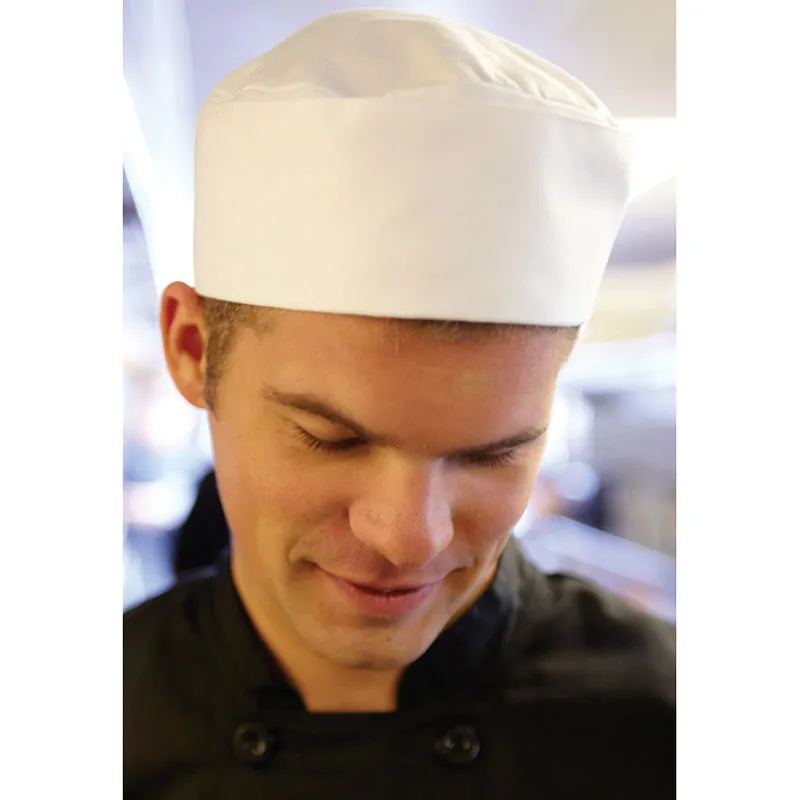 Chef Works DRWH Double Rim Skull Cap Beanie, White