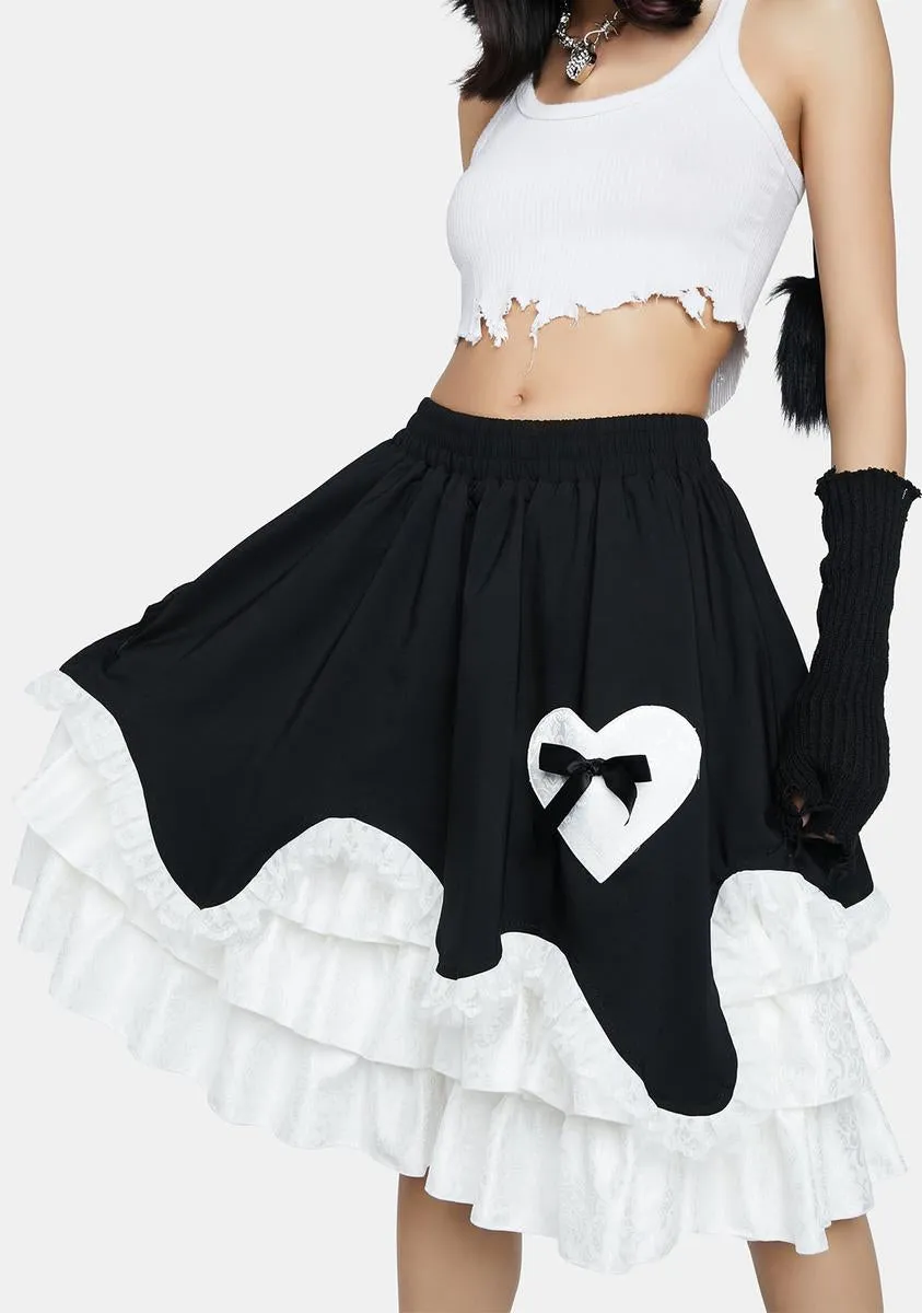 Chocolate Heart Frilly Skirt