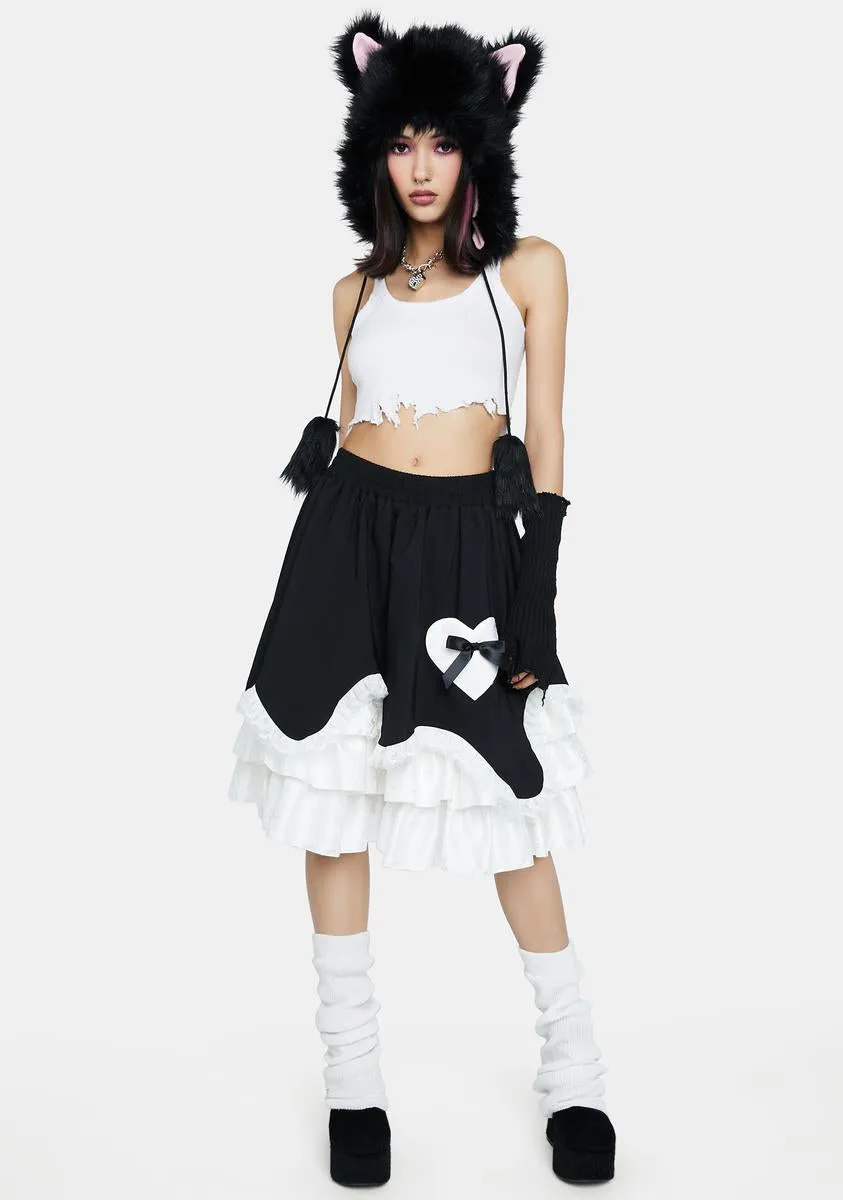 Chocolate Heart Frilly Skirt