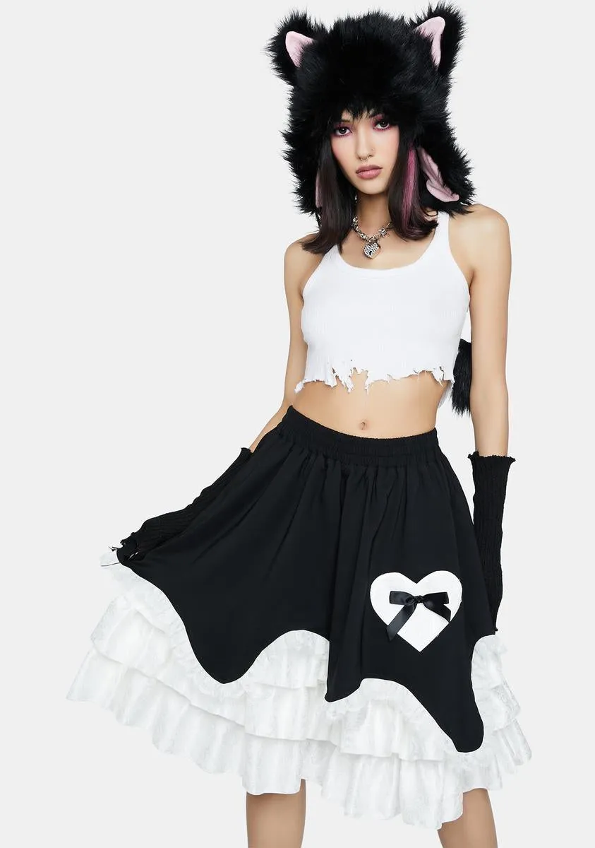 Chocolate Heart Frilly Skirt
