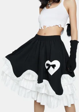 Chocolate Heart Frilly Skirt