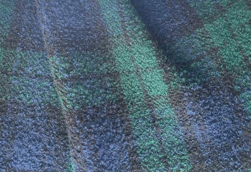 Classic Black Watch Wool Plaid Bouclé (Made in Italy)