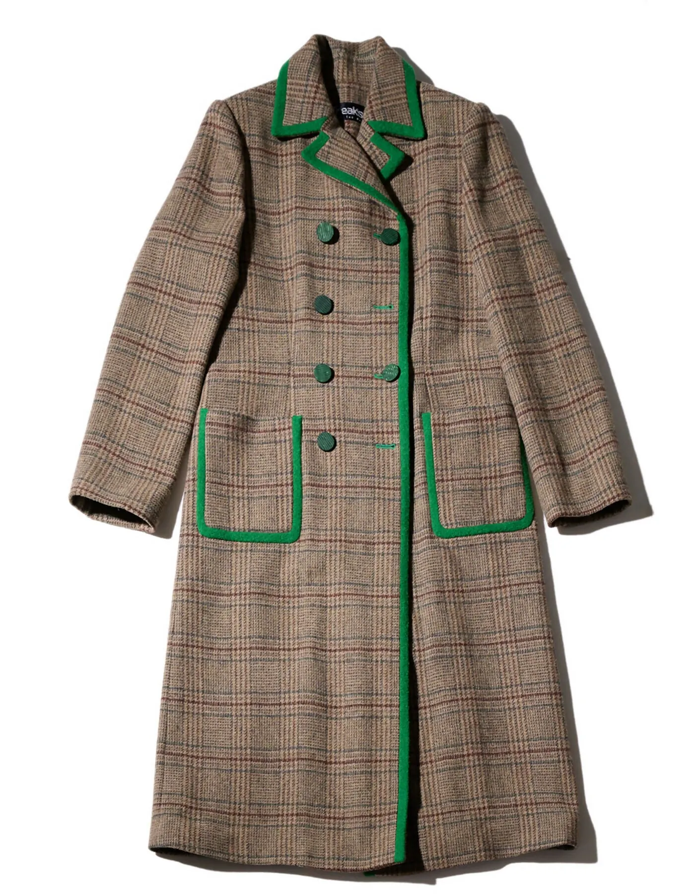 Classical Check Long Coat_VIVID GREEN