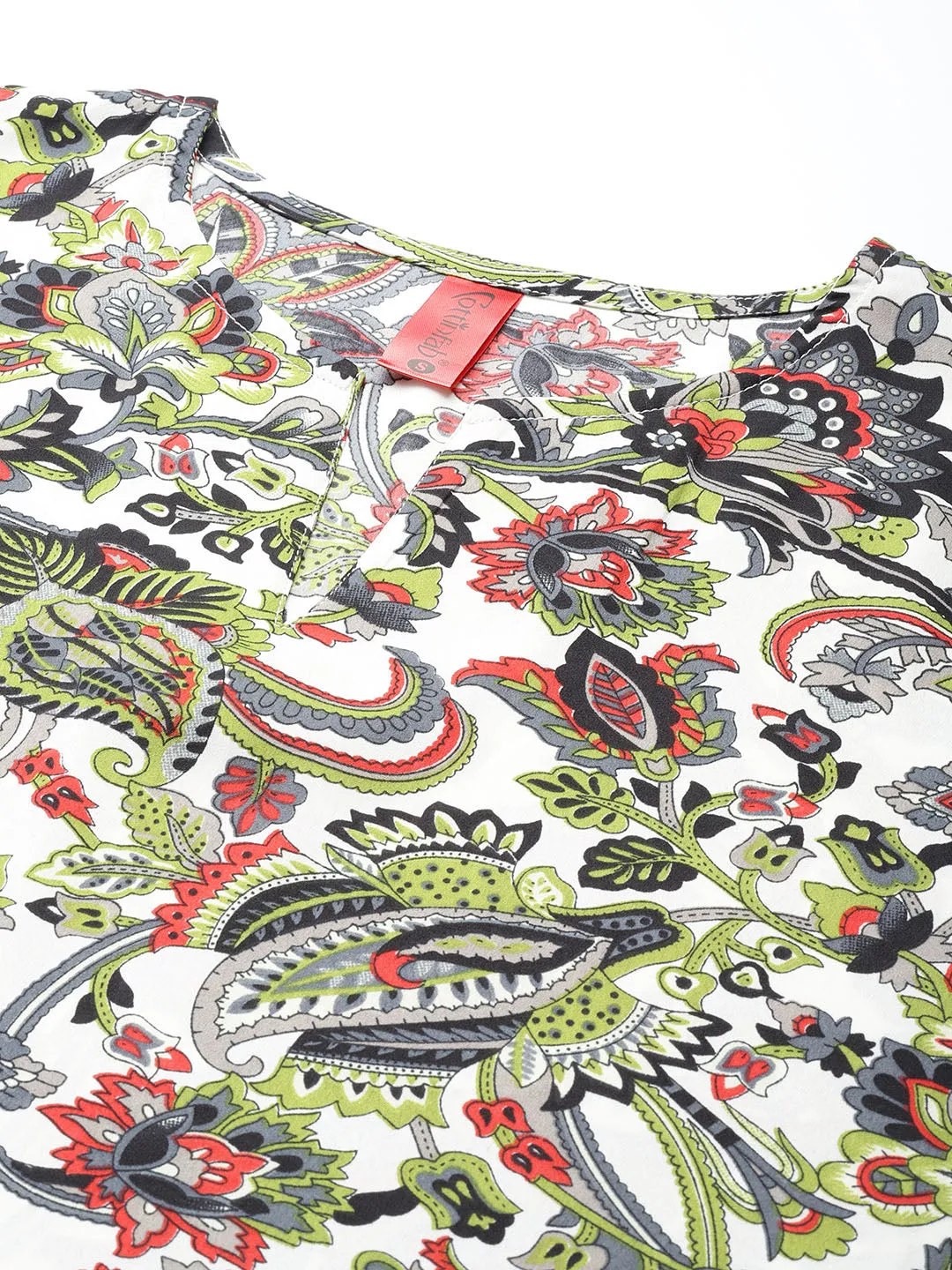 Cottinfab Floral Print Crepe Tiered A-Line Midi Dress With Tie-Ups Detail