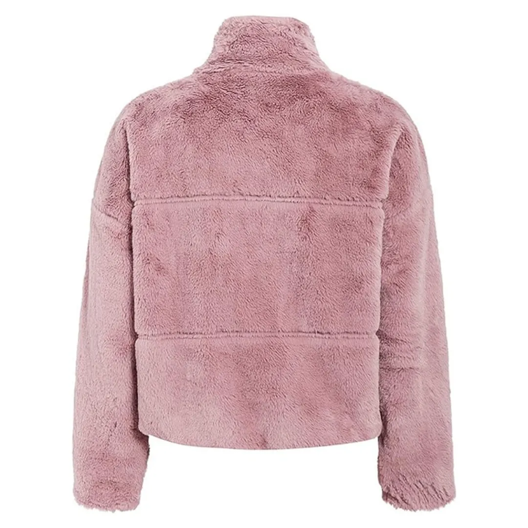 Cropped Bomber Fleece Jacket