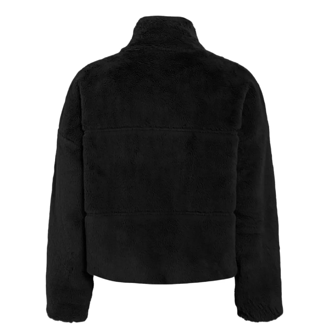 Cropped Bomber Fleece Jacket