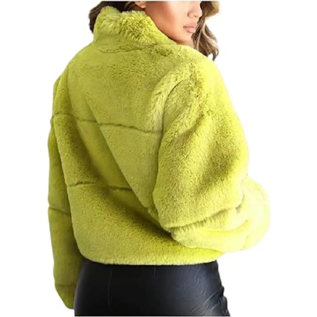 Cropped Bomber Fleece Jacket