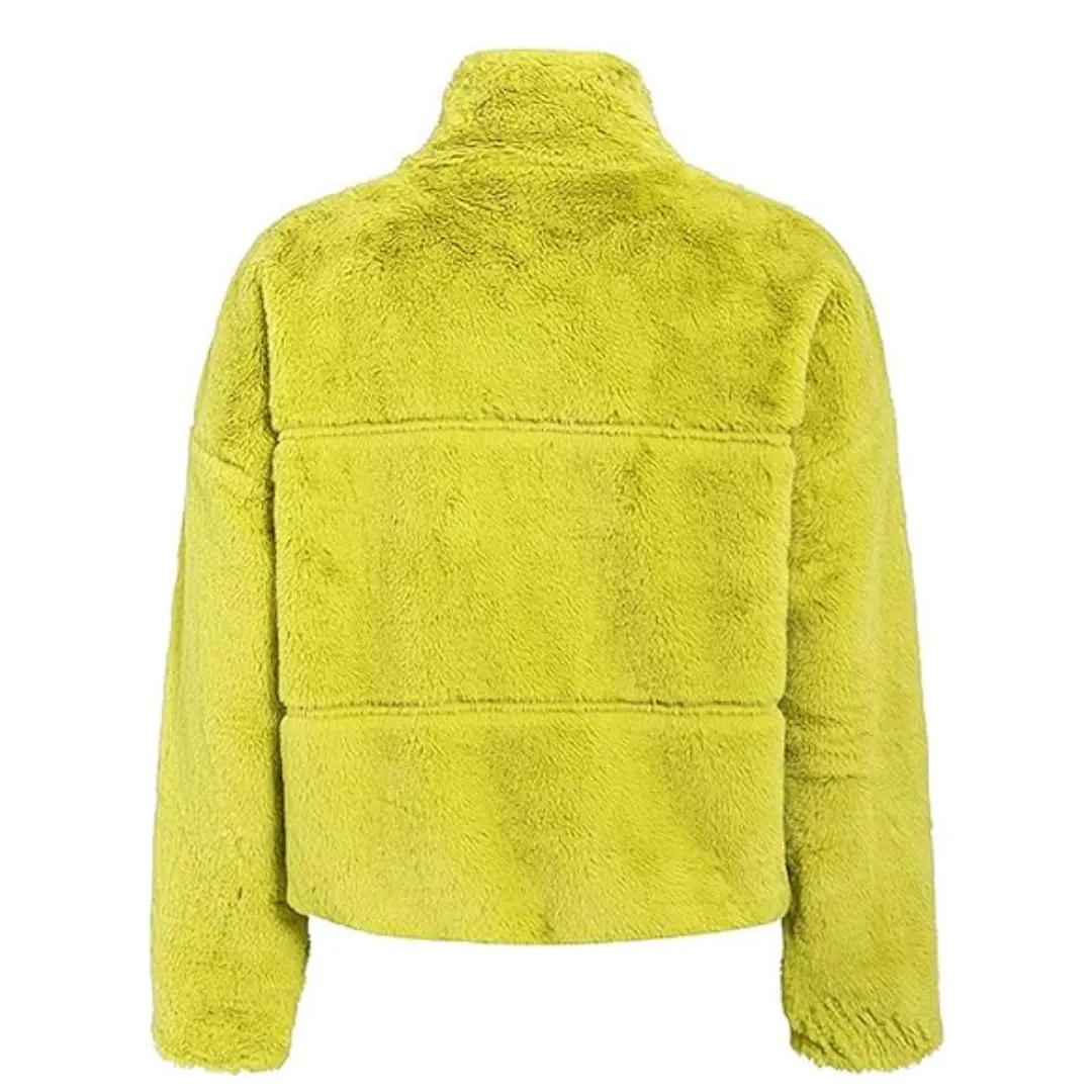 Cropped Bomber Fleece Jacket