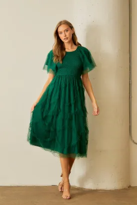 Ella Dress in Hunter- Misses and Plus (M, XL-1X)