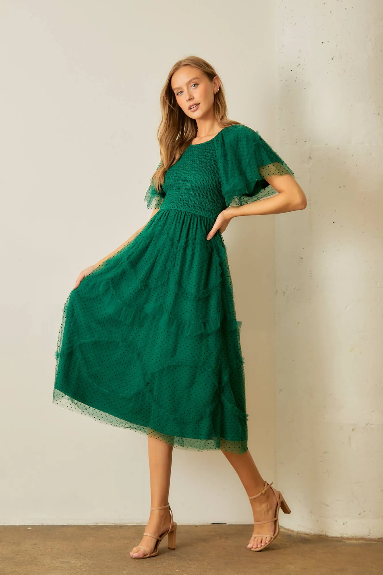Ella Dress in Hunter- Misses and Plus (M, XL-1X)