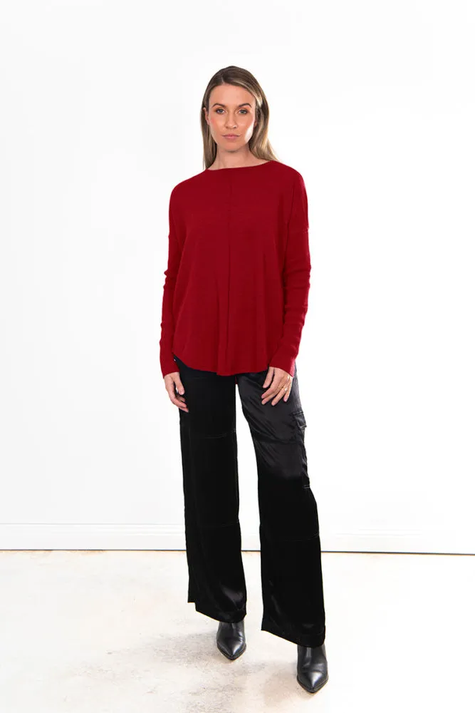 ESSENTIAL CURVED HEM CREW PULLOVER