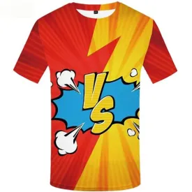 Fighting T-shirt Men Harajuku T shirts Funny Colorful T-shirts 3d Abstract Tshirt Printed Short Sleeve Full Print Men Tee Top