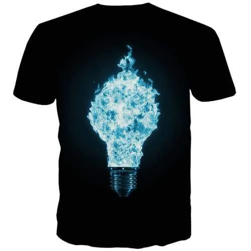 Fire T-shirt Men Psychedelic Shirt Print Flame T-shirts 3d Punk Tshirts Cool Gothic Tshirt Printed Short Sleeve Fashion Men Tee