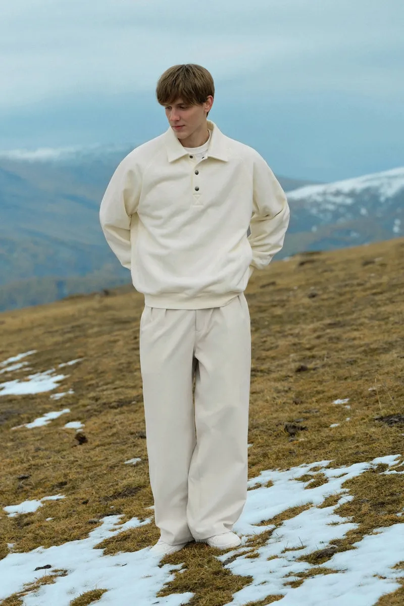 Fleece Thermal Buttoned Polo Shirt
