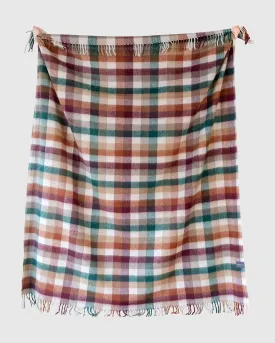 Forest Herringbone Check Recycled Wool Blanket