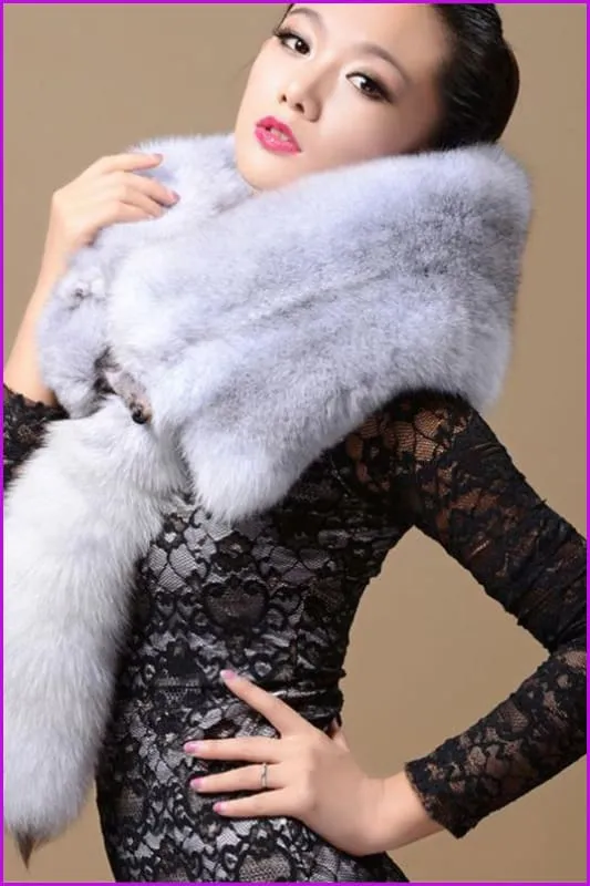 Fox Fur Luxury Collar Scarf/Shawl/Wrap Neck