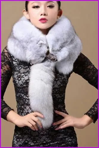 Fox Fur Luxury Collar Scarf/Shawl/Wrap Neck