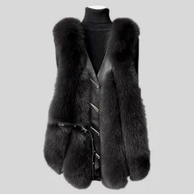 Fox Fur Vest Medium and Long Waistcoat Coat