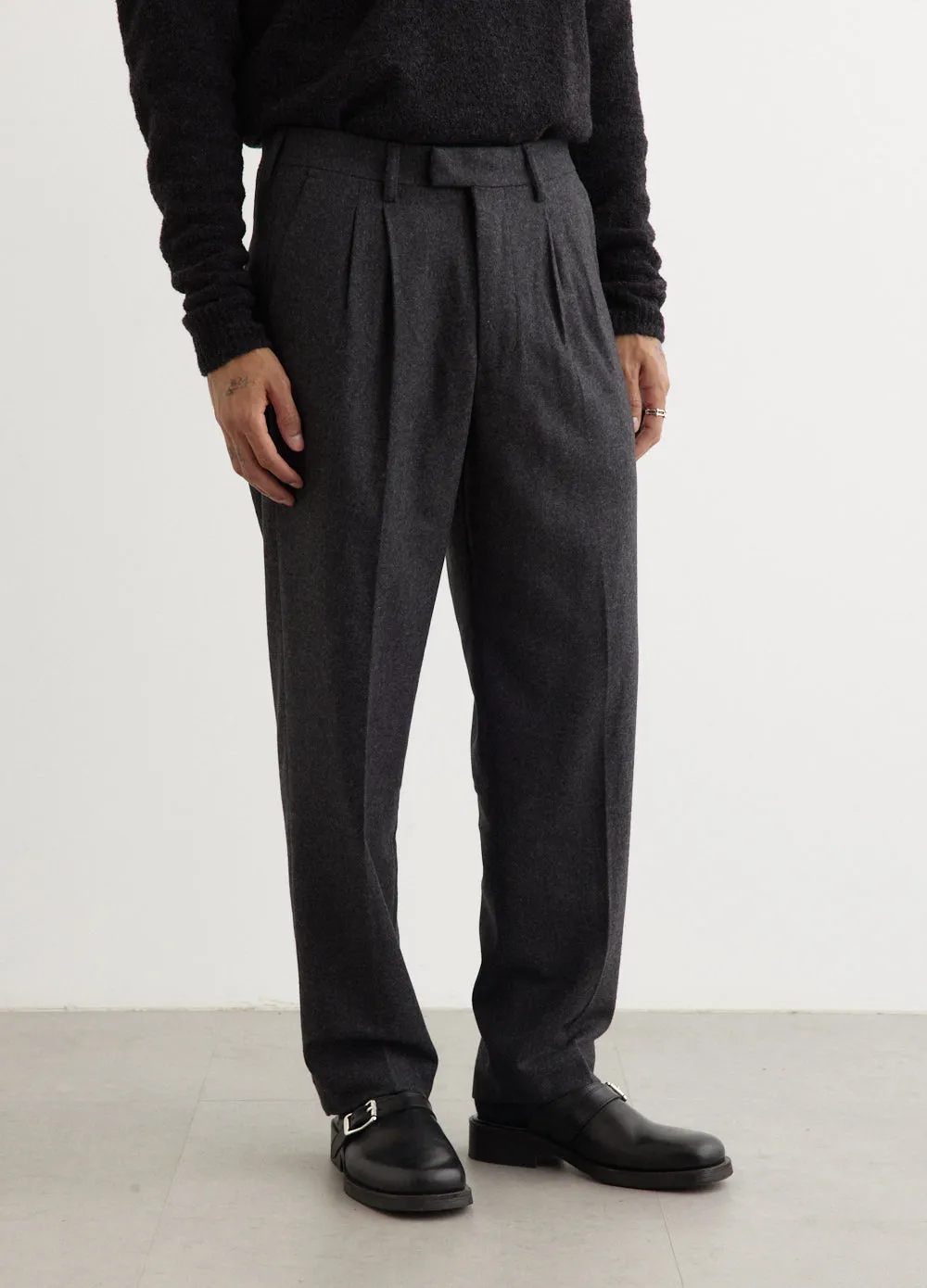 Fritz Pleated Wool Trousers