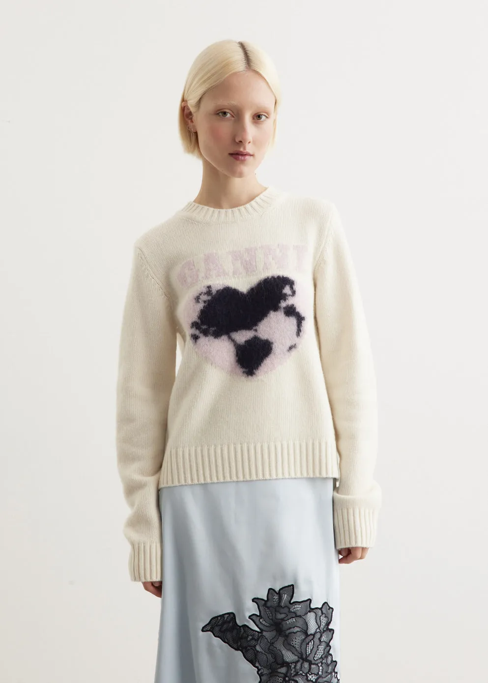 Graphic Soft Wool Mix O-Neck