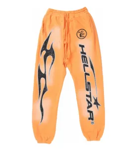 Hellstar Studios Fire Sweatpants Orange (Elastic Bottom)