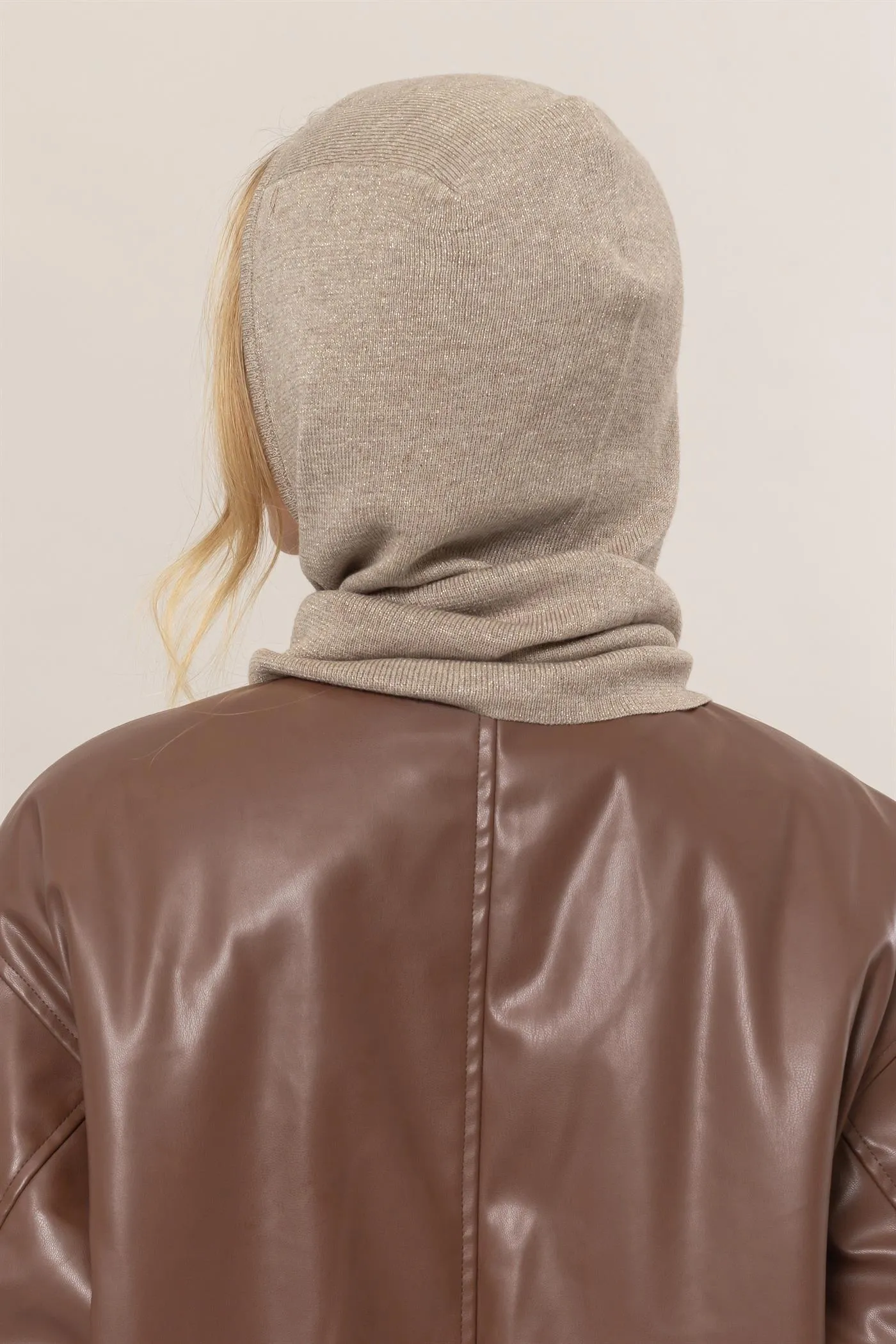 HF24F852-Balaclava Knit Hood Scarf